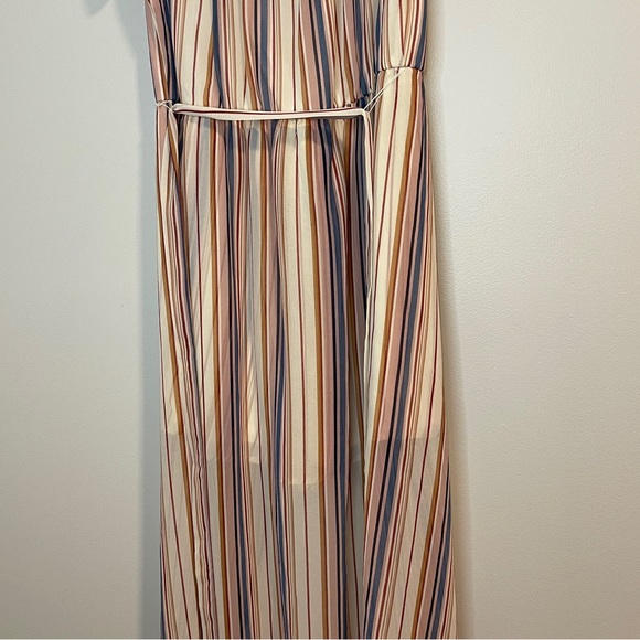 Lily Rose Striped Off Shoulder Maxi Dress Romper Women's L - Picture 4 of 8